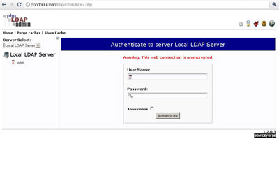 Login LDAP Server via phpldapadmin